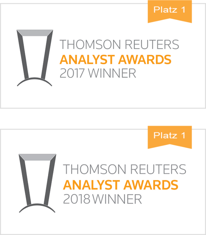 Auszeichnungen, Thomas Reuters, Analyst Awards
